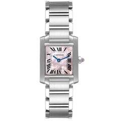 Cartier Tank Francaise Pink Mop Steel Ladies Watch W51028Q3