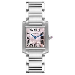 Cartier Tank Francaise Pink Mop Steel Ladies Watch W51028Q3