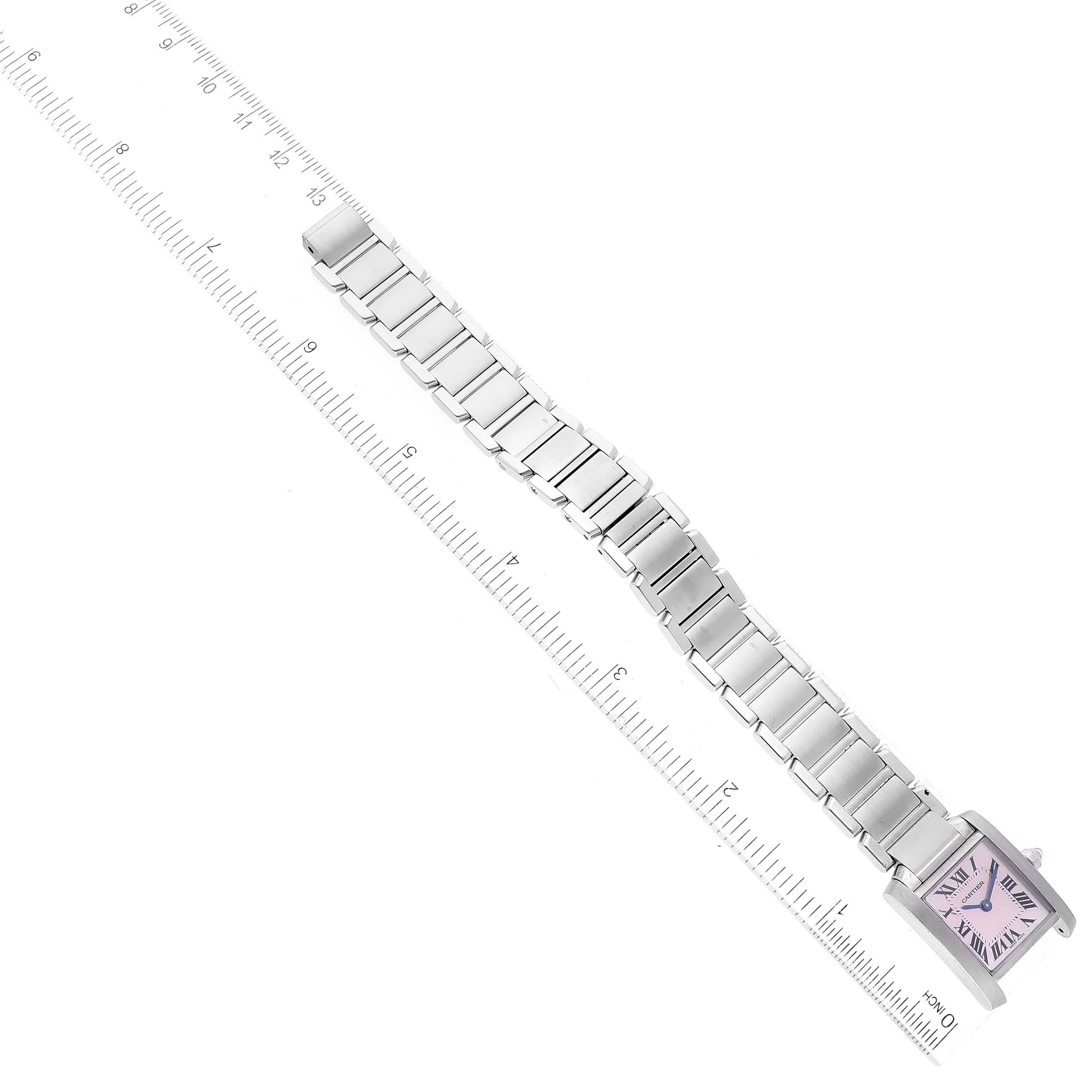 Cartier Tank Francaise Pink Mother Of Pearl Dial Steel Ladies Watch W51028Q3 3