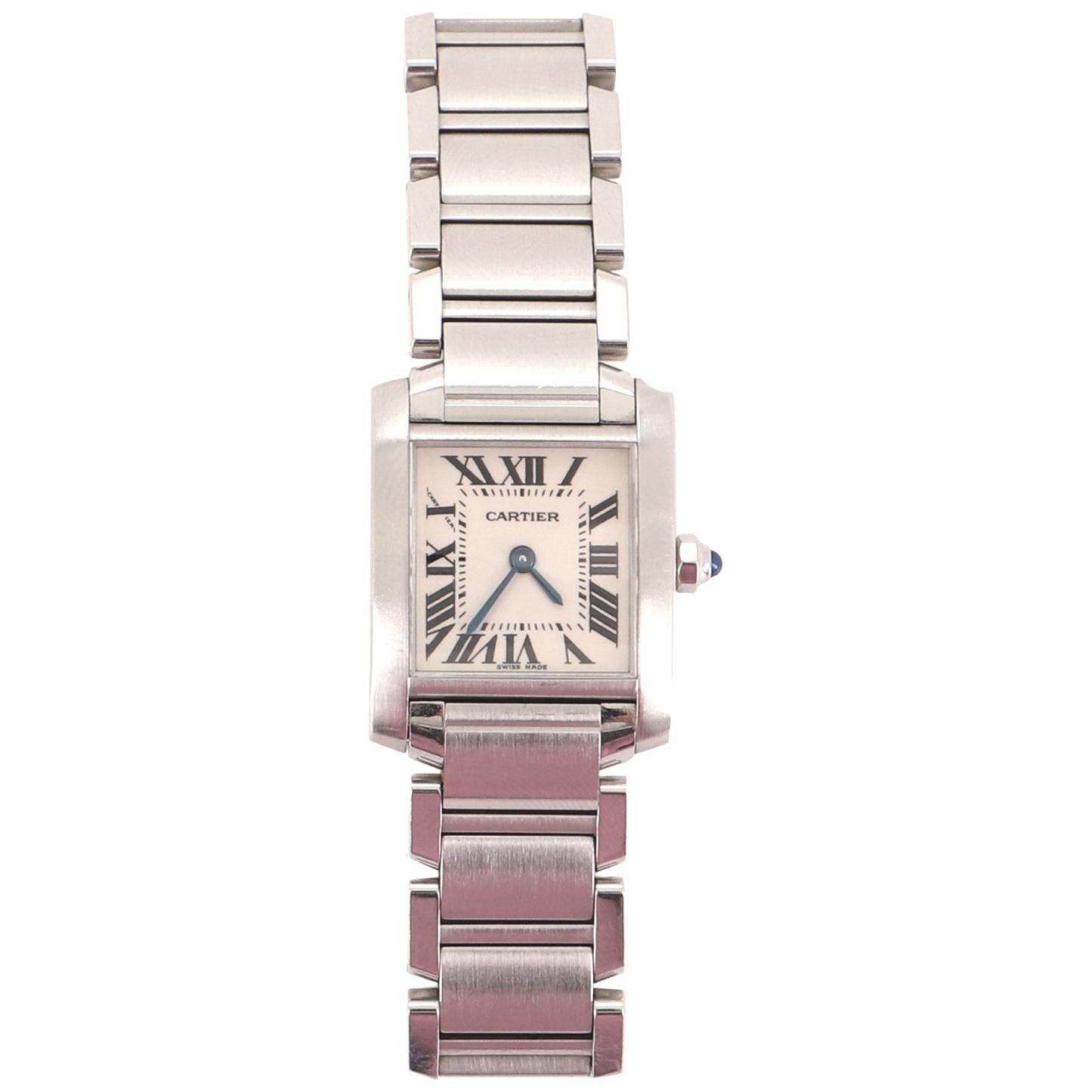 Cartier Tank Francaise Quartz Watch Stainless Steel 20