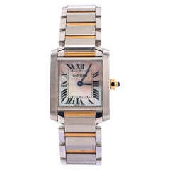 Cartier Tank Francaise Quarzuhr aus Edelstahl und Roségold 