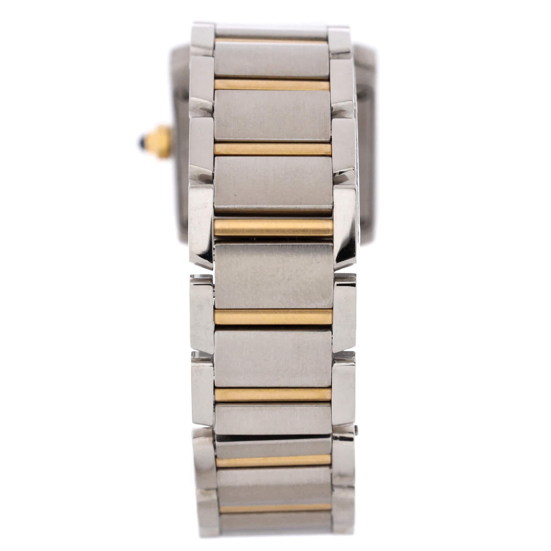Cartier Tank Francaise Quartz Watch Stainless Steel and Yellow Gold 20 In Good Condition In New York, NY