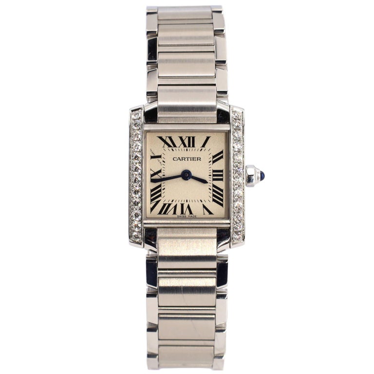 Cartier Tank Francaise Quartz Watch Stainless Steel with Diamond Bezel 20  at 1stDibs | cartier cc 708 177, cartier 2301 cc 708 177, cartier watch  2301 cc 708 177