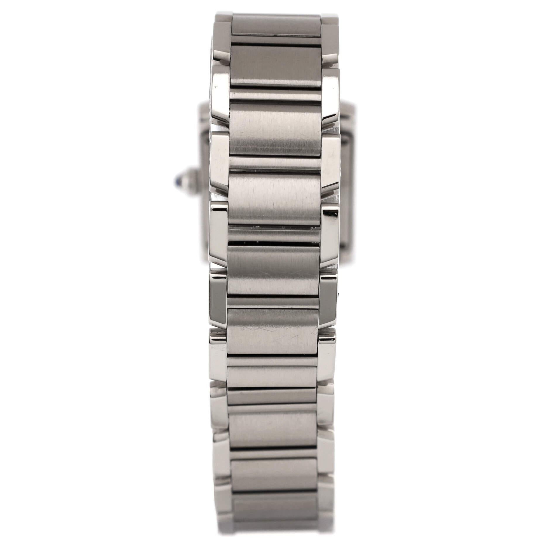 Women's Cartier Tank Francaise Quartz Watch Stainless Steel with Diamond Bezel 20