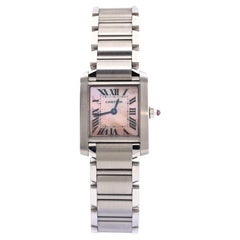 Cartier Tank Francaise Quartz Watch Stainless Steel with Mother of Pearl