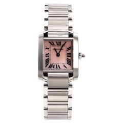 Cartier Tank Francaise Quartz Watch Stainless Steel with Mother of Pearl 20