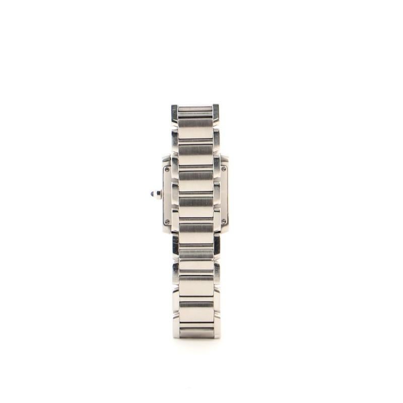 Cartier Tank Francaise Quartz Watch Watch Stainless Steel 20 In Good Condition In New York, NY