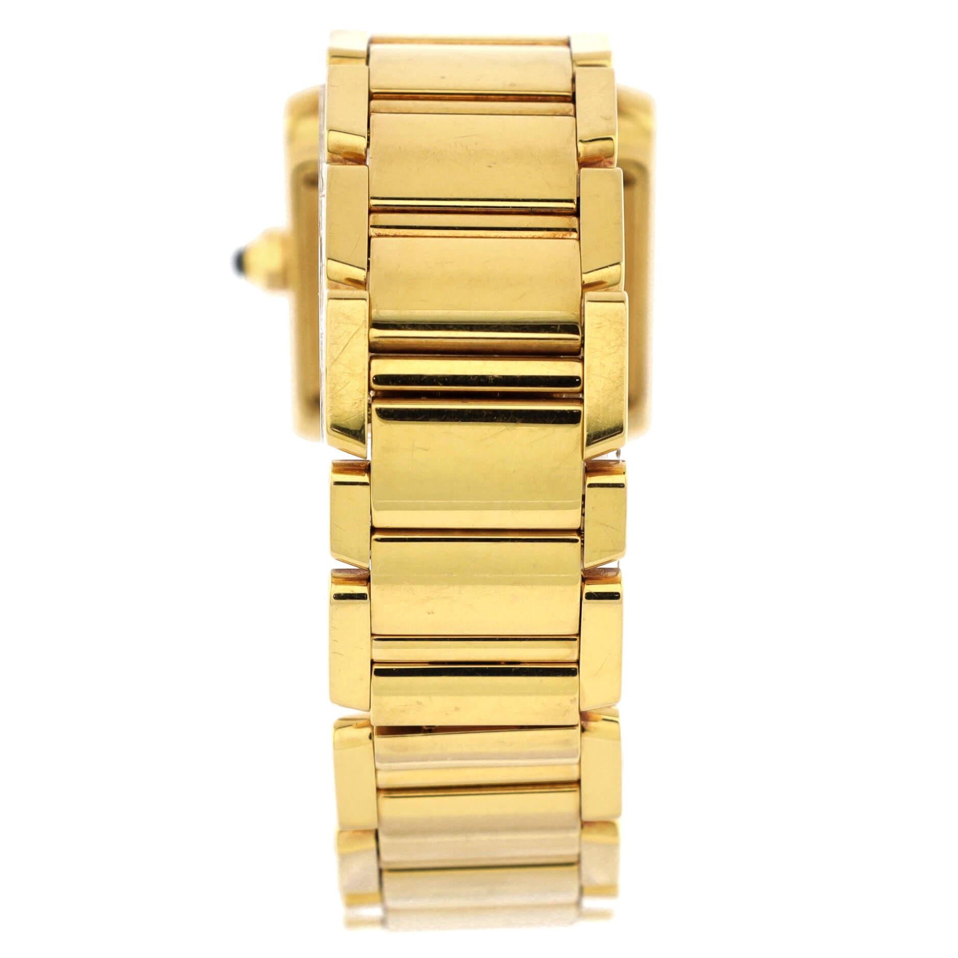 Cartier: Gelbgold-Uhr Tank Francaise mit Quarz, 20 Damen