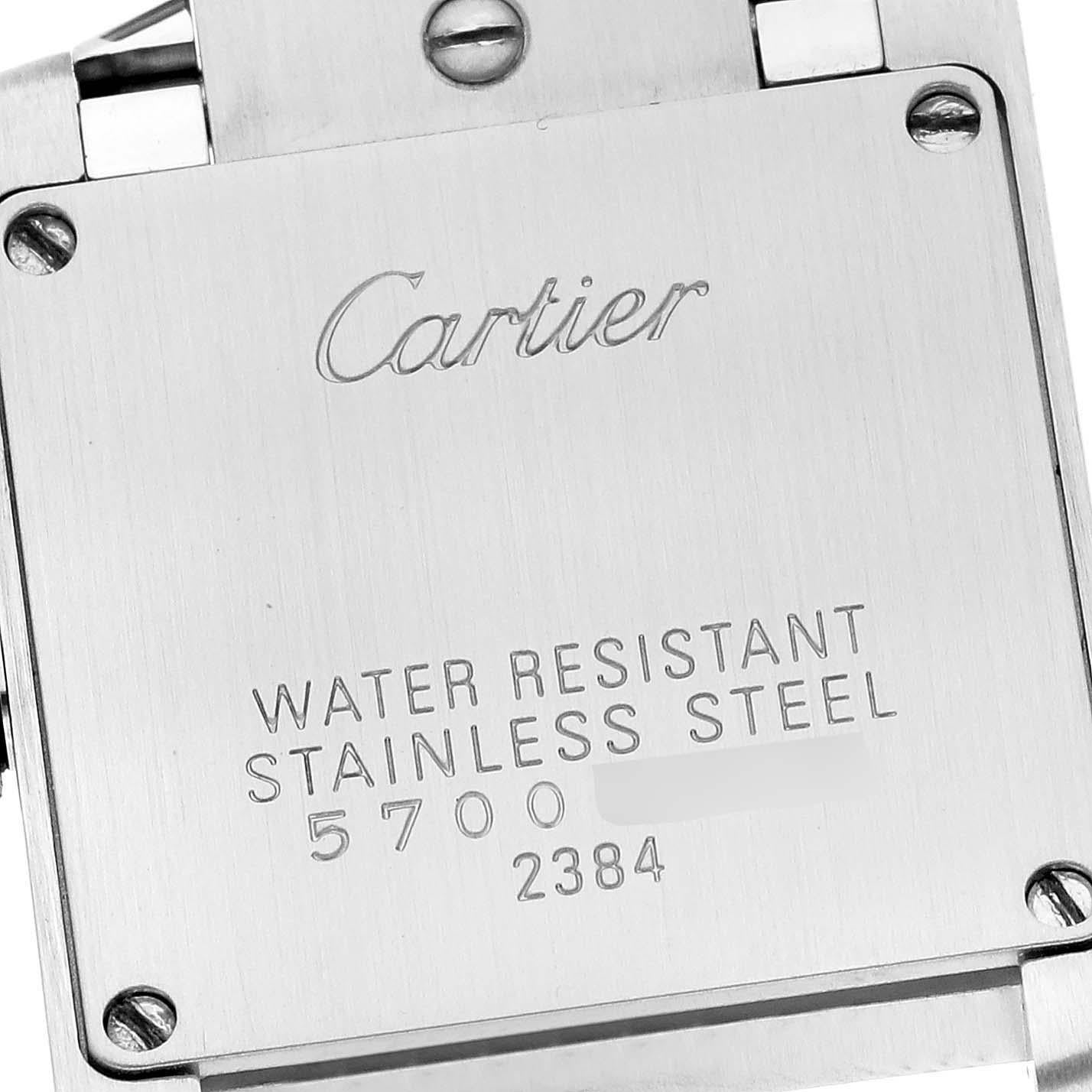 Cartier, montre Tank Française Raspberry Dial LE en acier pour femmes W51030Q3 en vente 1