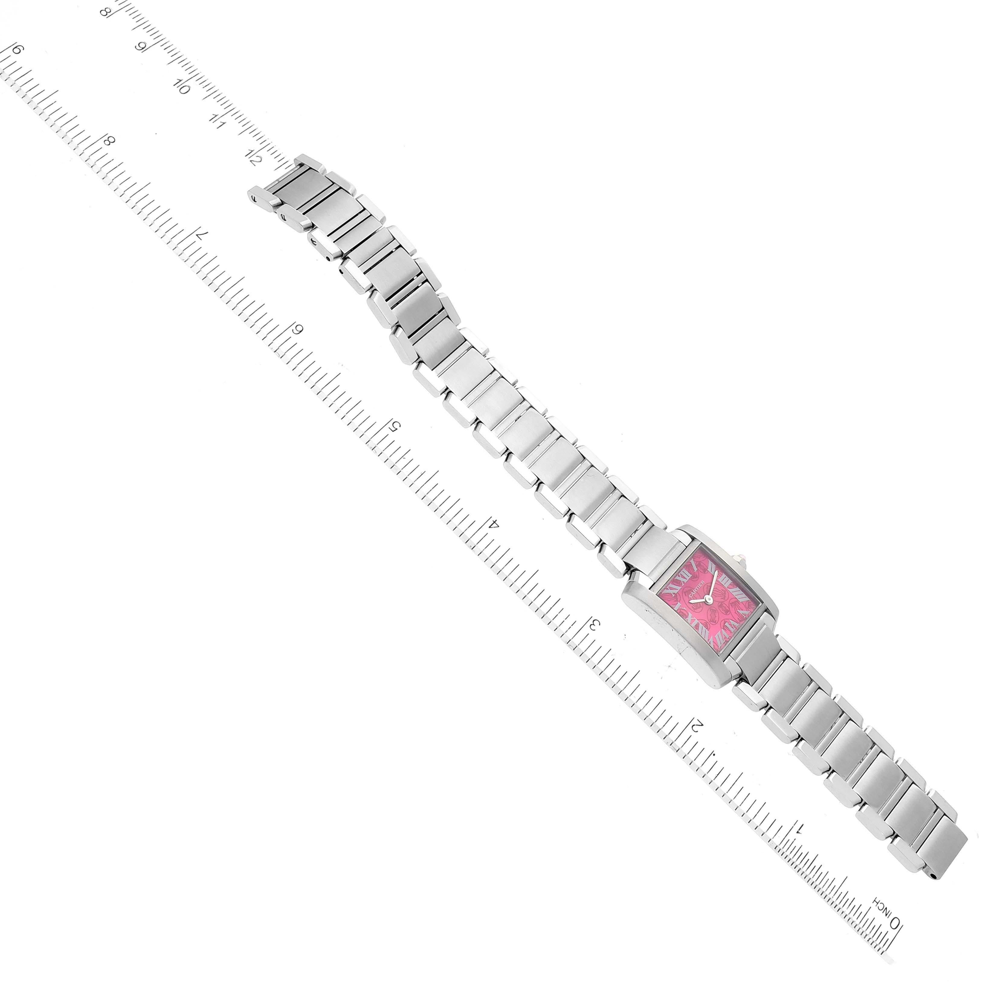 Cartier Tank Francaise Raspberry Dial Limited Edition Ladies Watch W51030Q3 3