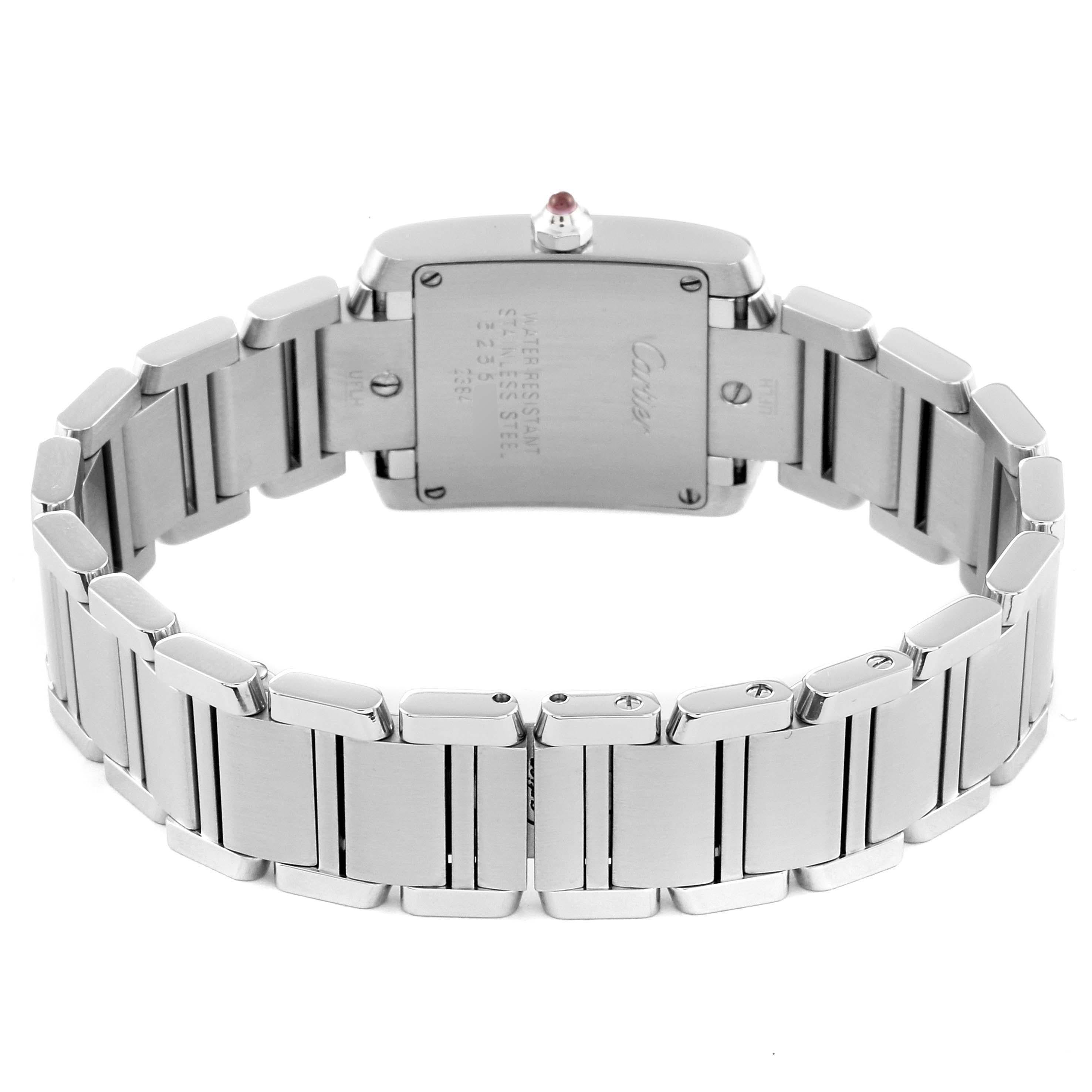 Cartier Tank Francaise Raspberry Dial Limited Edition Steel Ladies Watch 3