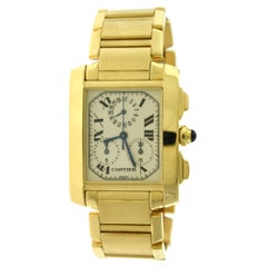 Cartier Tank Francaise Ref. 1830 Chronograph White Dial 18 Karat Gold Watch