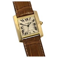 Cartier Tank Francaise Ref 1840 Large Yellow Gold Automatic Wrist Watch
