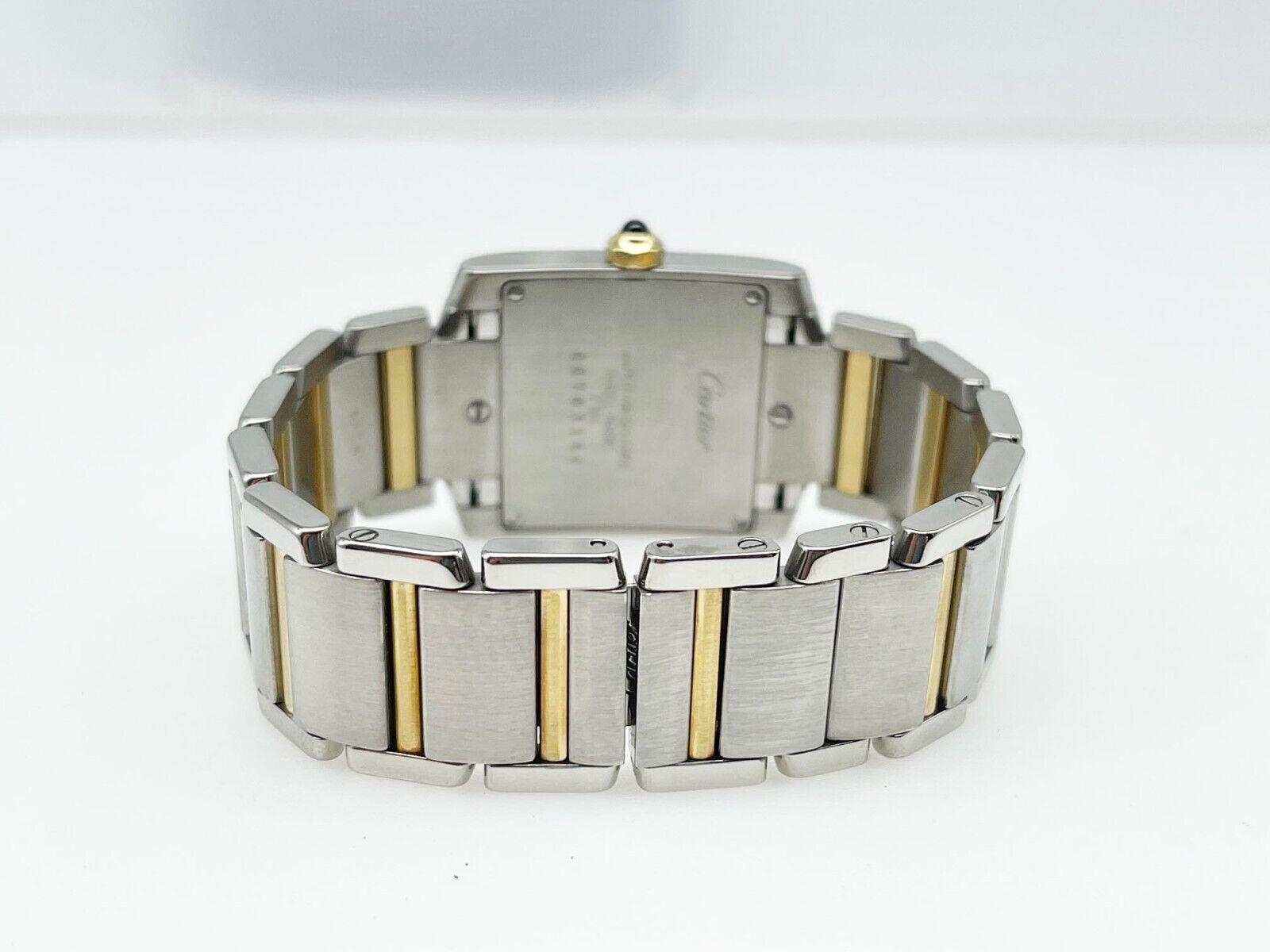 Cartier Tank Francaise Ref 2301 Midsize 18K Yellow Gold Stainless Steel In Excellent Condition In San Diego, CA