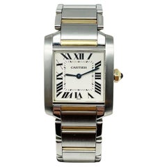Cartier Tank Francaise Ref 2301 Midsize 18K Yellow Gold Stainless Steel