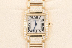 Cartier Tank Francaise Ref. 2364 in 18k Gold Factory Diamonds Watch Papers/Box