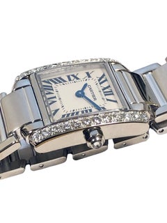 Cartier Tank Francaise Ref 2365 White Gold and Diamond Ladies Wrist Watch