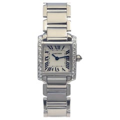 Cartier, montre-bracelet Tank Francaise réf. 2365 en or blanc et diamants pour femmes