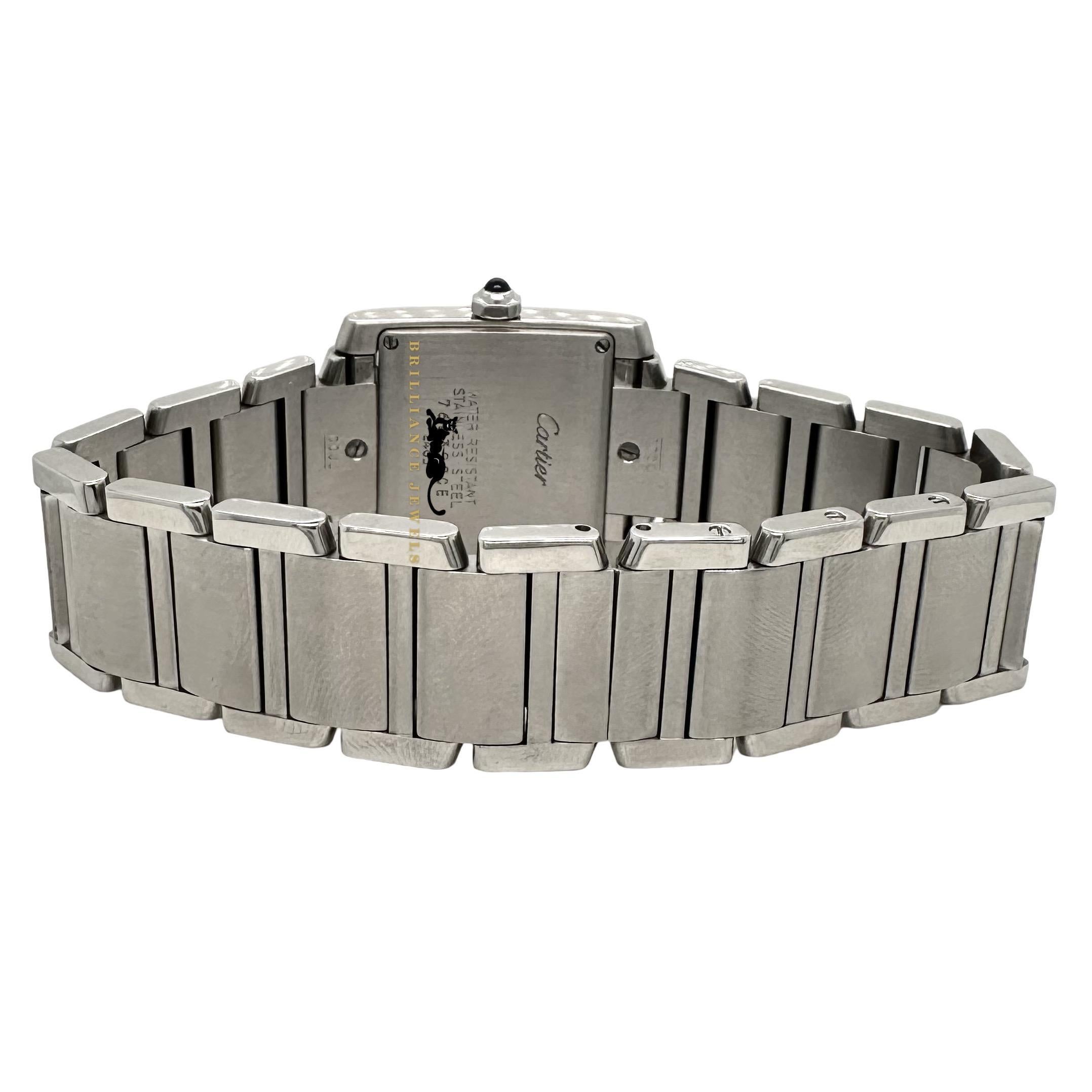 Women's or Men's Cartier Tank Francaise Ref. 2465 Stainless Steel Small Watch For Sale