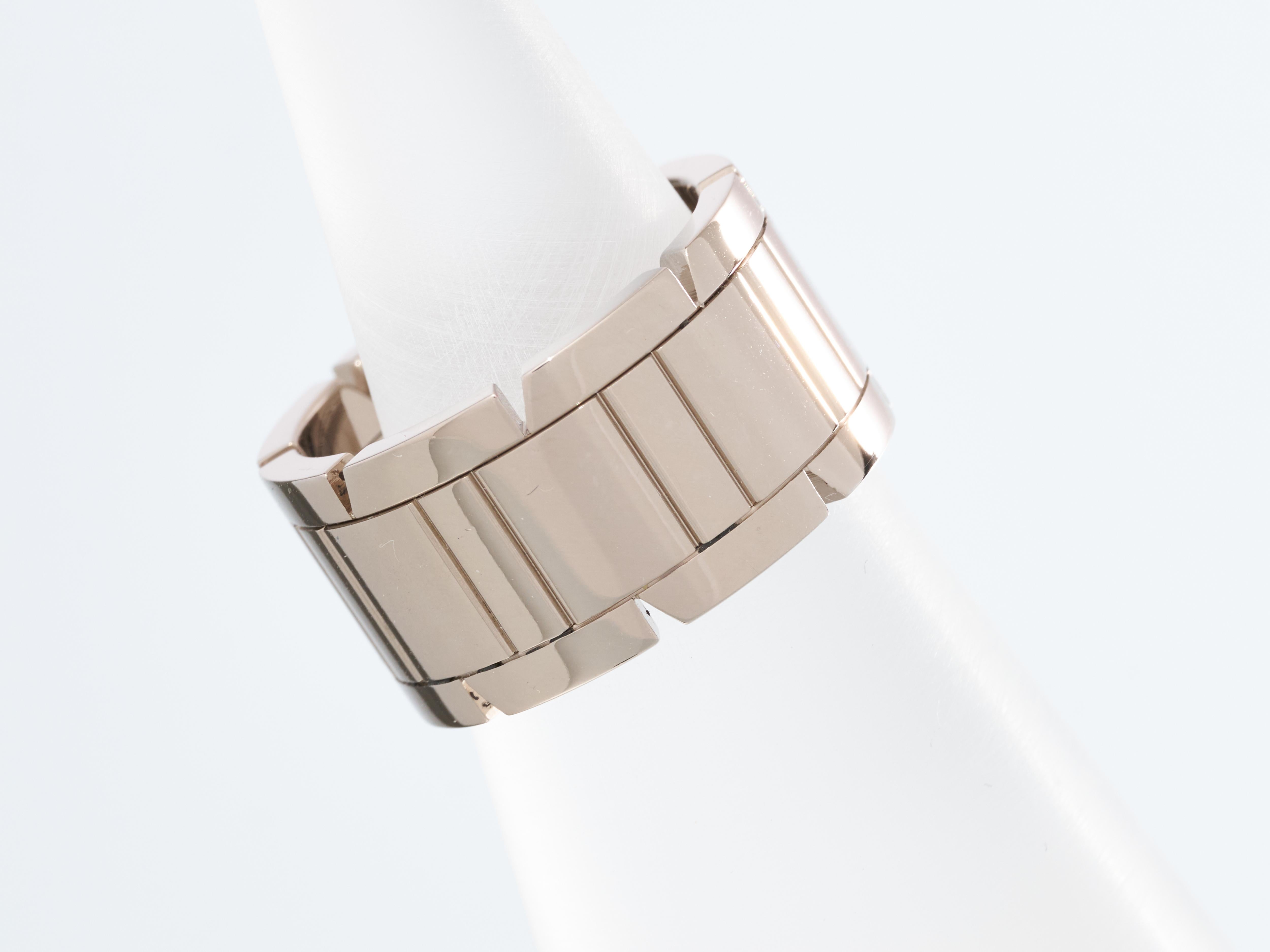 Cartier Tank Francaise Ring 18K White Gold 11mm Wide Size M 53 Boxed 5