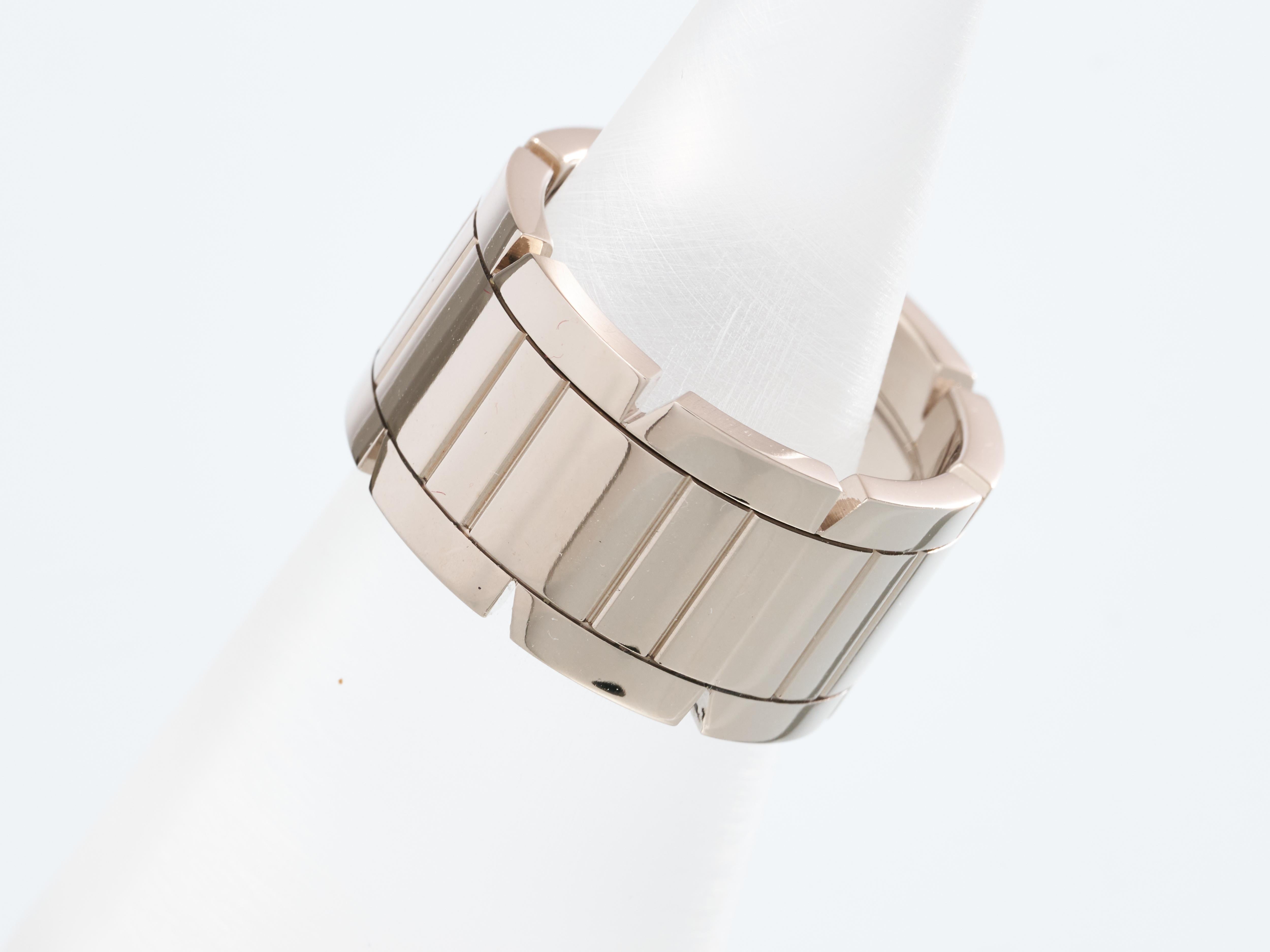 Women's or Men's Cartier Tank Francaise Ring 18K White Gold 11mm Wide Size M 53 Boxed