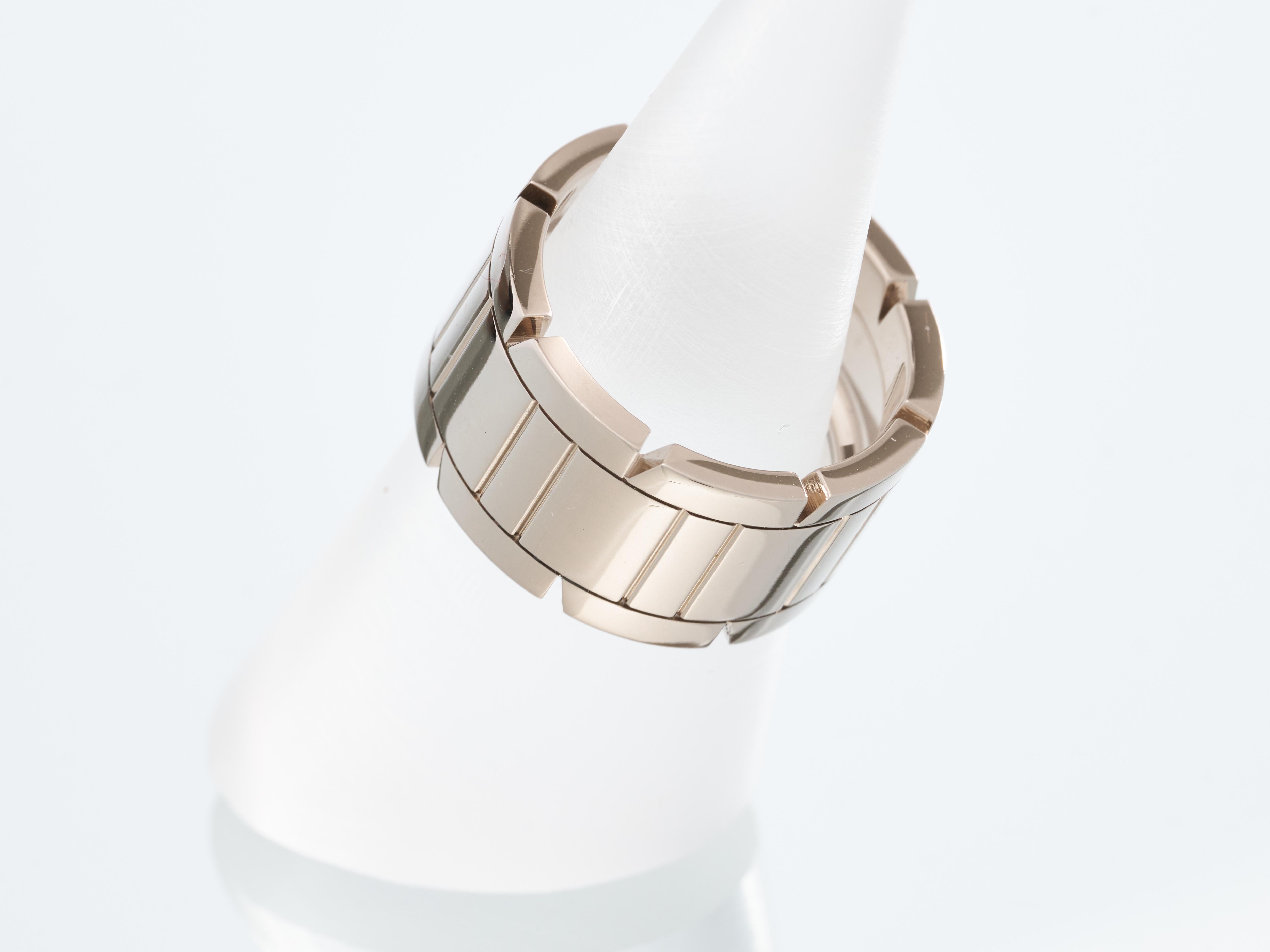 Cartier Tank Francaise Ring 18K White Gold 11mm Wide Size M 53 Boxed 1