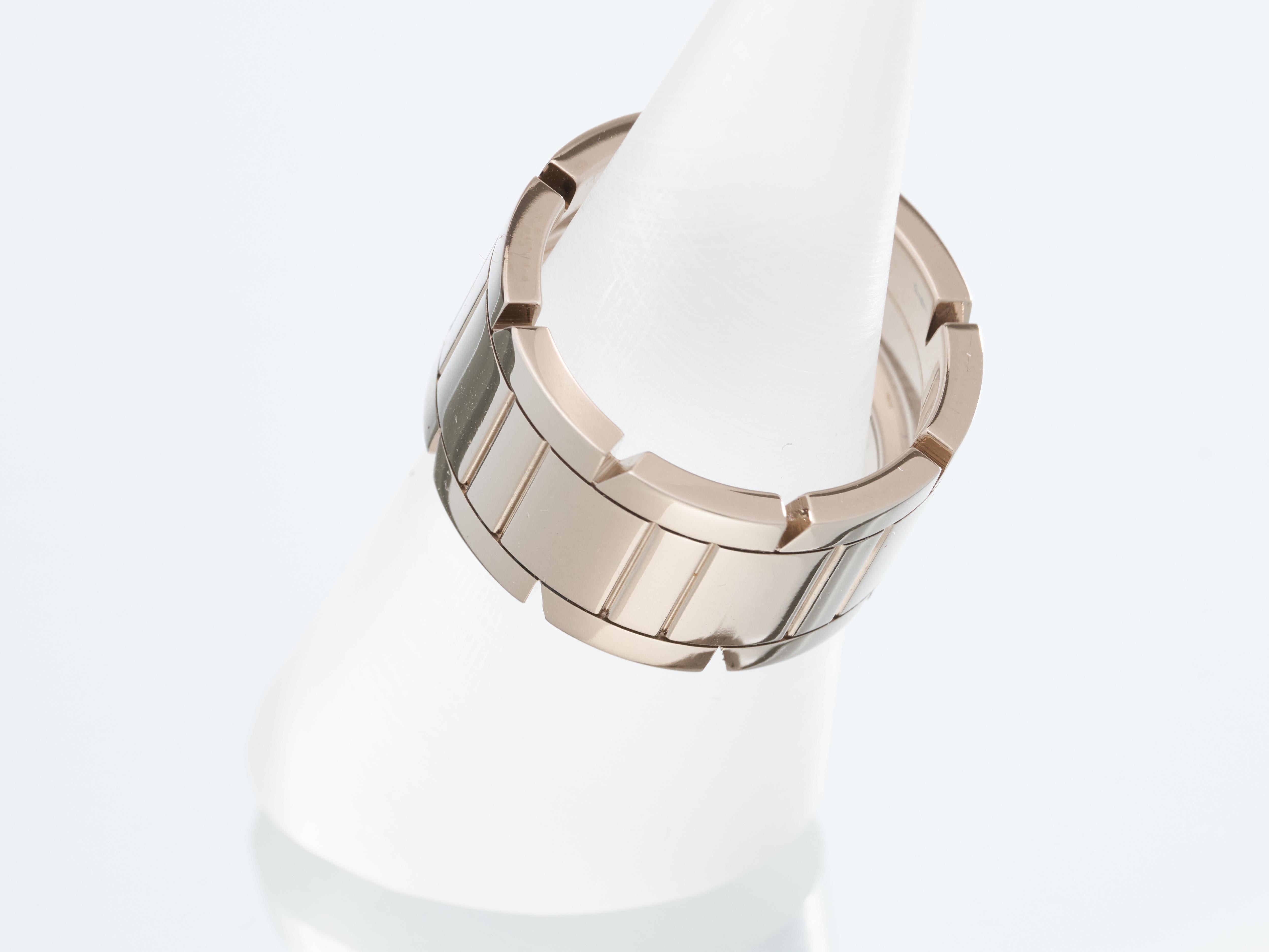 Cartier Tank Francaise Ring 18K White Gold 11mm Wide Size M 53 Boxed 2