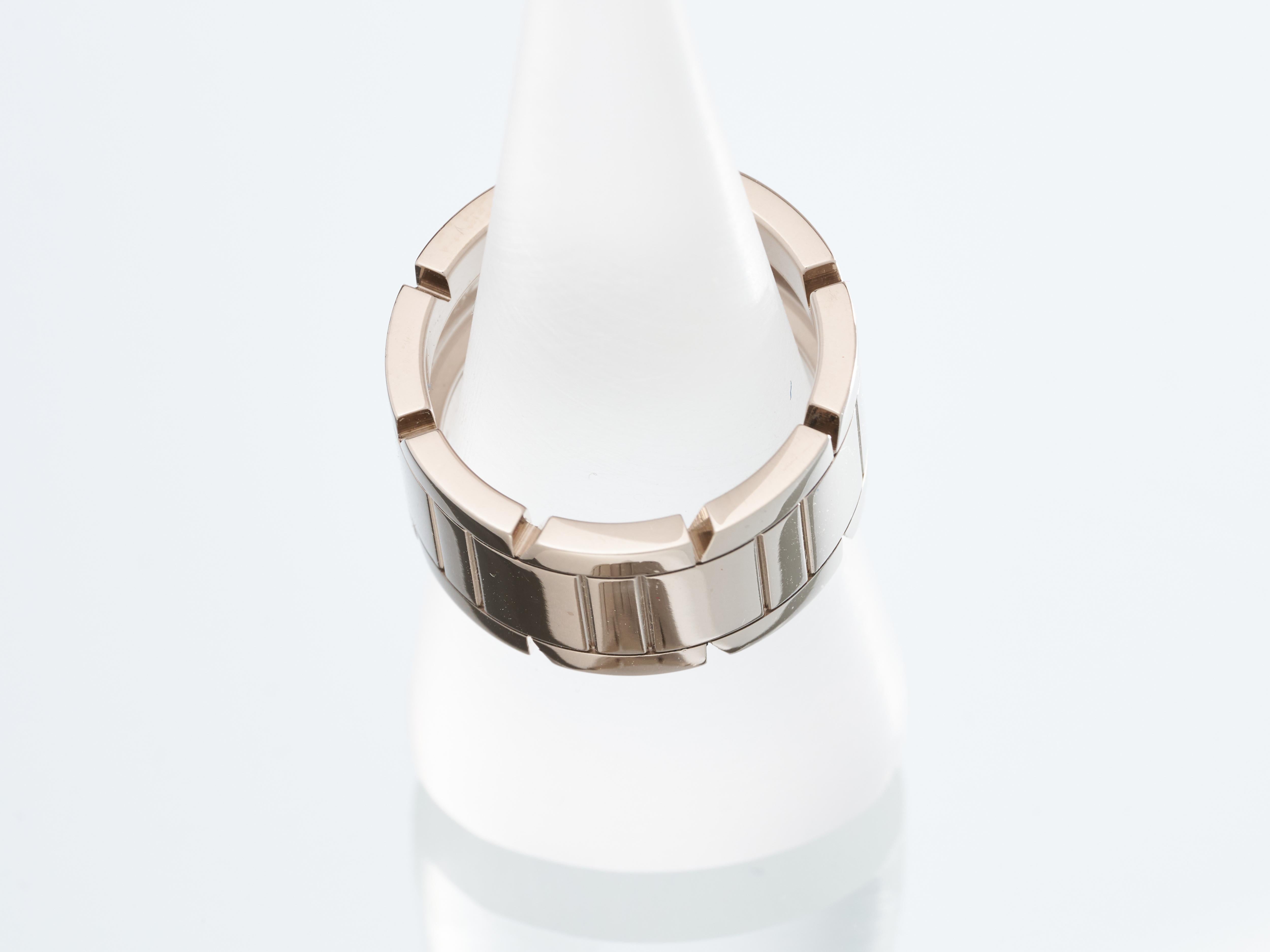 Cartier Tank Francaise Ring 18K White Gold 11mm Wide Size M 53 Boxed 3