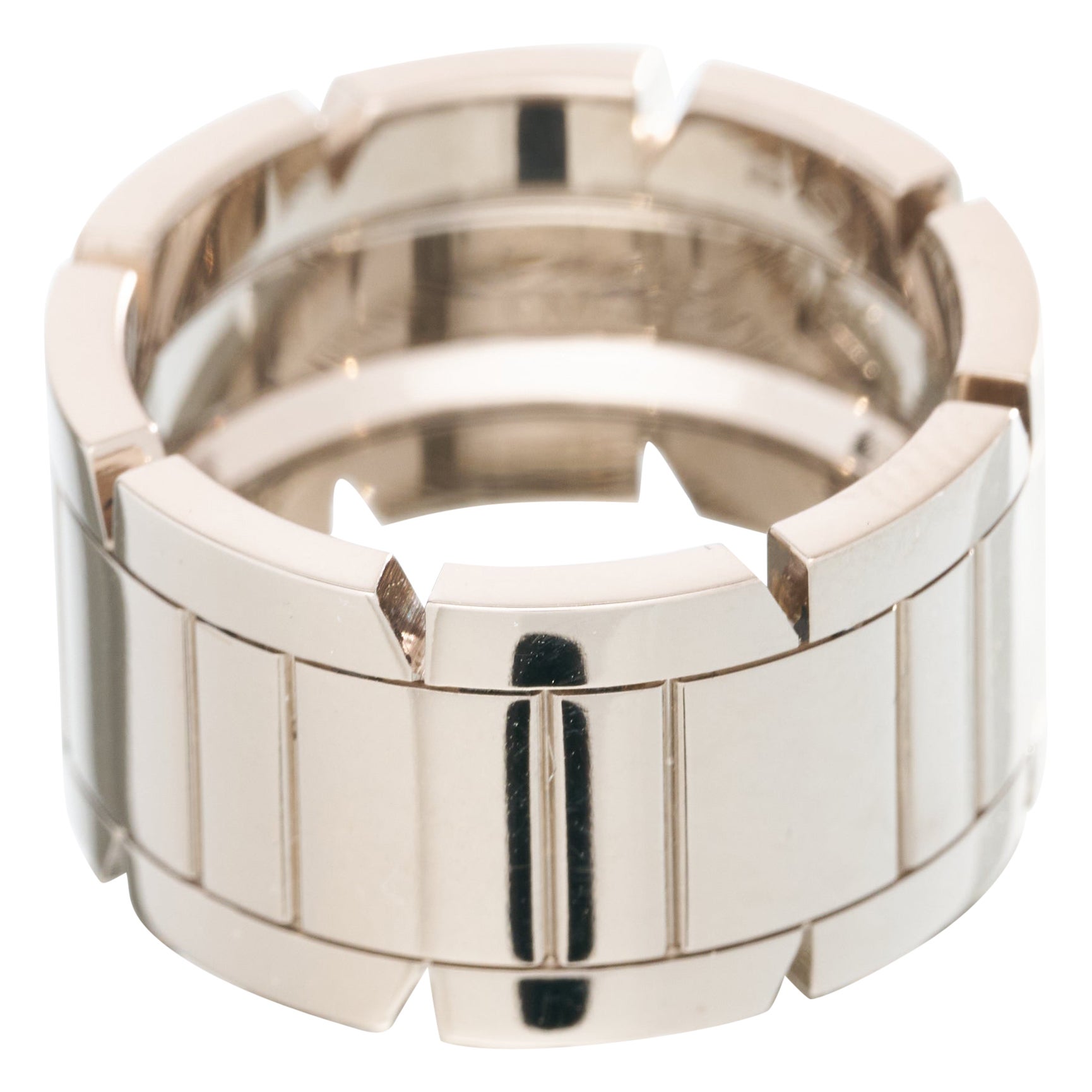 Cartier Tank Francaise Ring 18K White Gold 11mm Wide Size M 53 Boxed