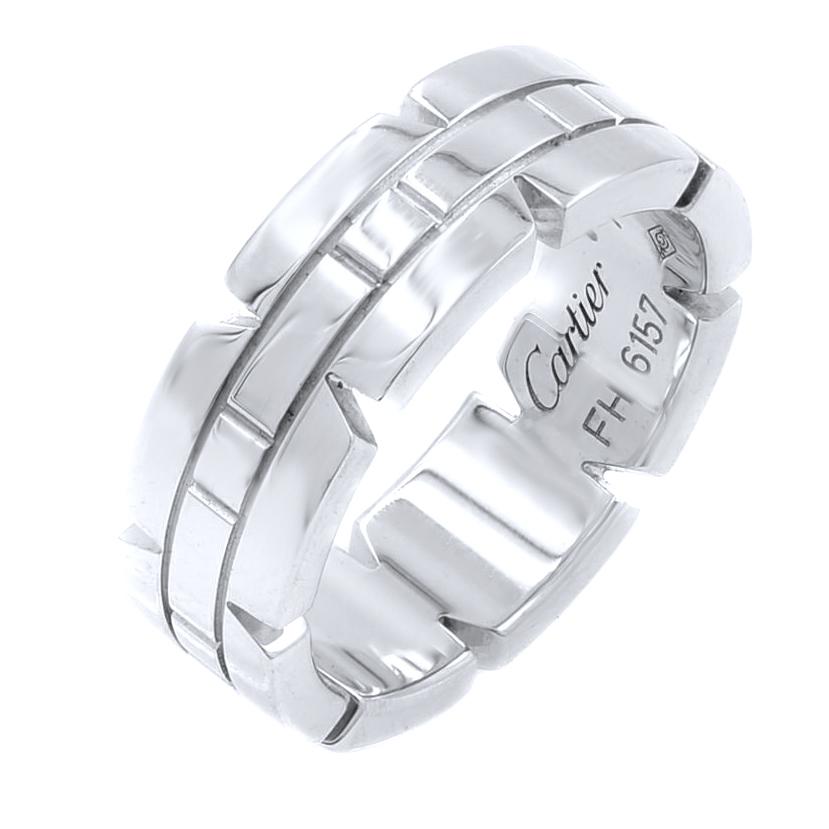 A pre-owned in like a new condition Cartier Tank Francaise 18K White Gold Ring Band. Very classic piece. Fully polished and looks like never been worn. Width: 6mm. Total weight: 8.5 grams. Size 49 US 5. Original box and papers are not included. 