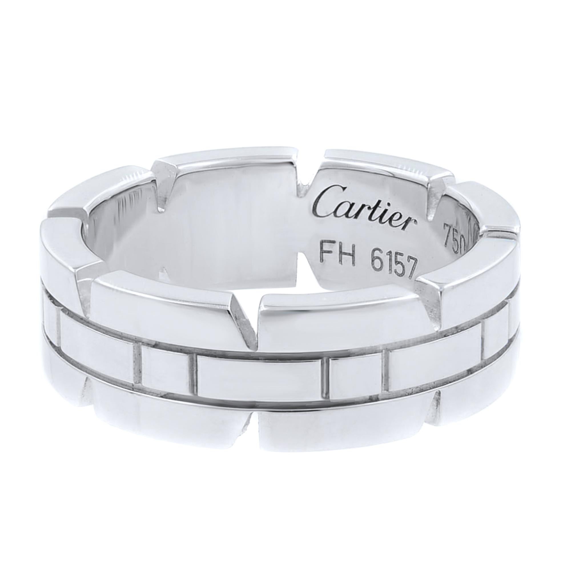 Modern Cartier Tank Francaise Ring 18K White Gold