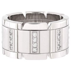 Cartier: 18 Karat Weißgold Ring Tank Francaise mit Diamanten