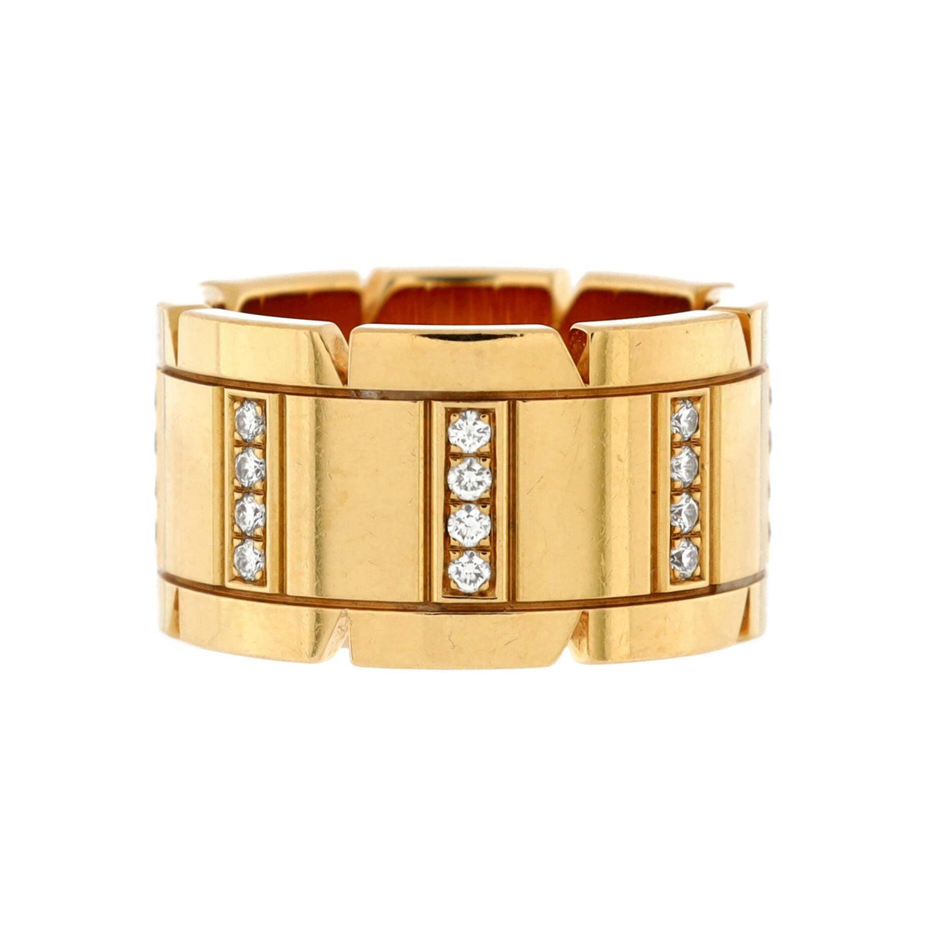 Condition: Very good. Moderate wear throughout.
Accessories: No Accessories
Measurements: Size: 5.75 - 51, Width: 11.05 mm
Designer: Cartier
Model: Tank Francaise Ring 18K Yellow Gold with Diamonds Wide
Exterior Color: Yellow Gold
Item Number: