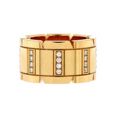 Cartier Tank Francaise Ring 18K Yellow Gold with Diamonds Wide