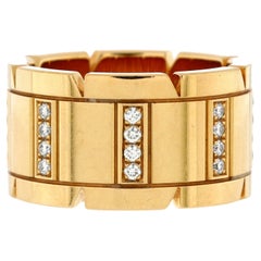 Cartier Tank Francaise Ring 18K Yellow Gold with Diamonds Wide