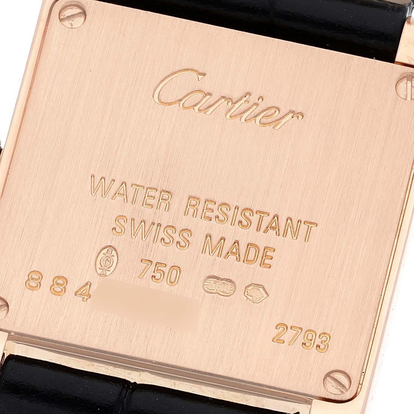 Cartier Tank Francaise Rose Gold Diamond Black Strap Ladies Watch WE104531 2