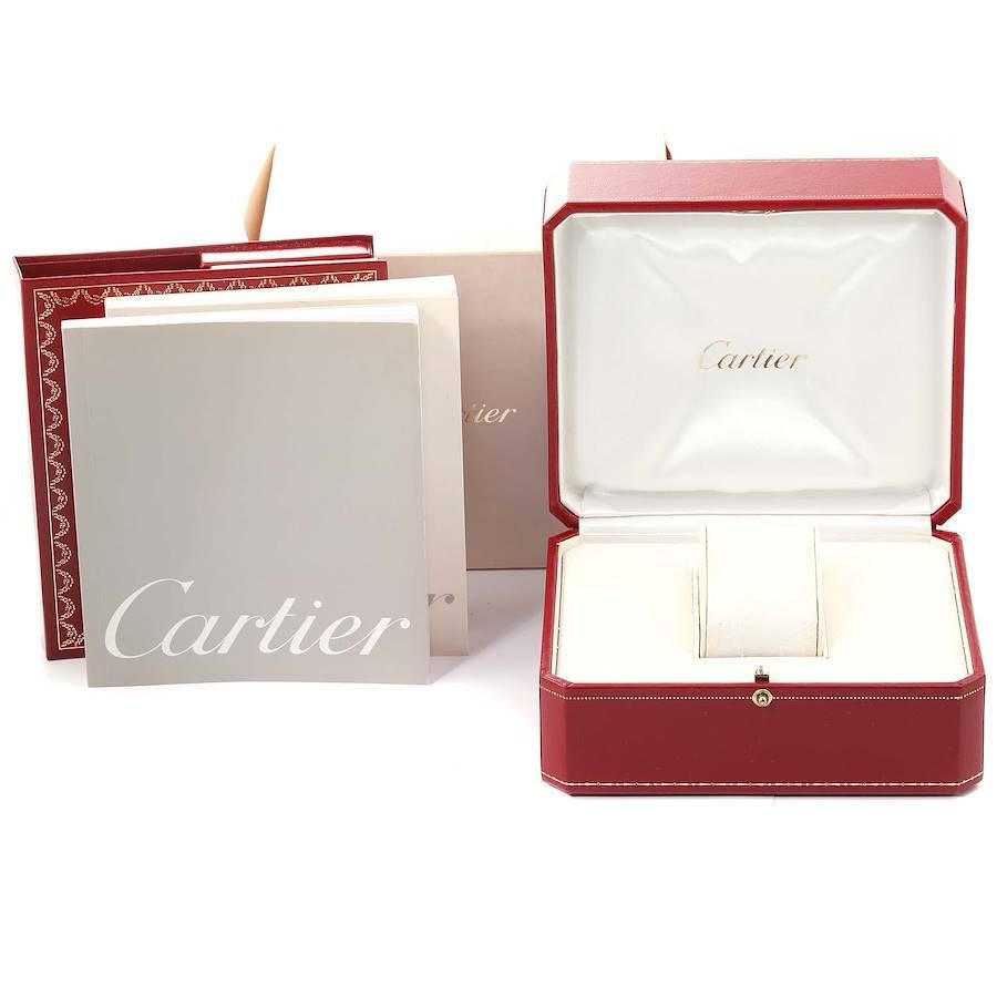Cartier: Blaue Damenuhr W51008Q3, Tank Francaise, Silber-Zifferblatt mit blauen Henkeln 7