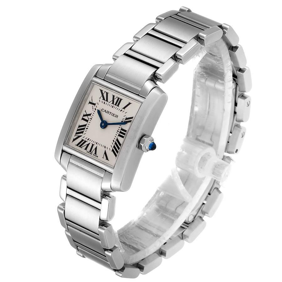 Women's Cartier Tank Francaise Silver Dial Blue Hands Ladies Watch W51008Q3 For Sale