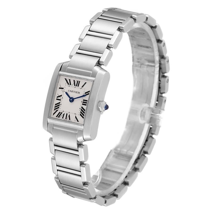 Women's Cartier Tank Francaise Silver Dial Blue Hands Ladies Watch W51008Q3