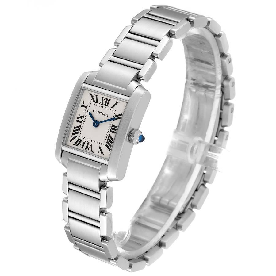 Women's Cartier Tank Francaise Silver Dial Blue Hands Ladies Watch W51008Q3 For Sale