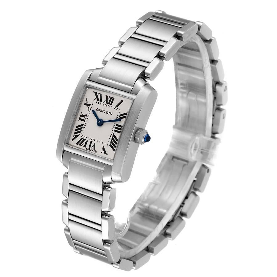 Women's Cartier Tank Francaise Silver Dial Blue Hands Ladies Watch W51008Q3 For Sale