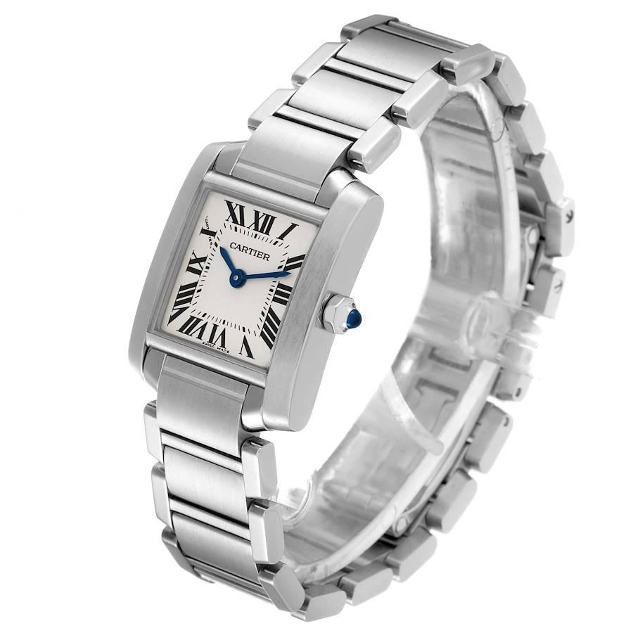Women's Cartier Tank Francaise Silver Dial Blue Hands Ladies Watch W51008Q3
