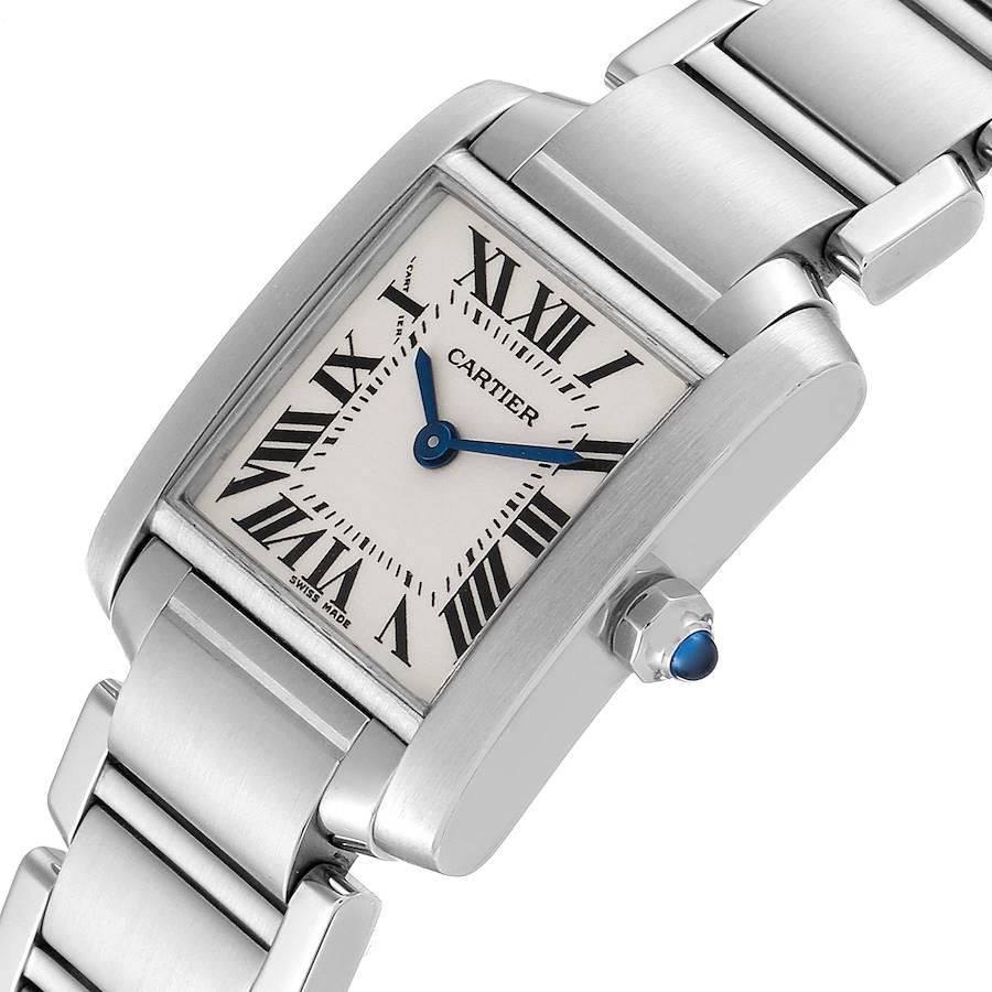 Cartier Tank Francaise Silver Dial Blue Hands Ladies Watch W51008Q3 For Sale 1
