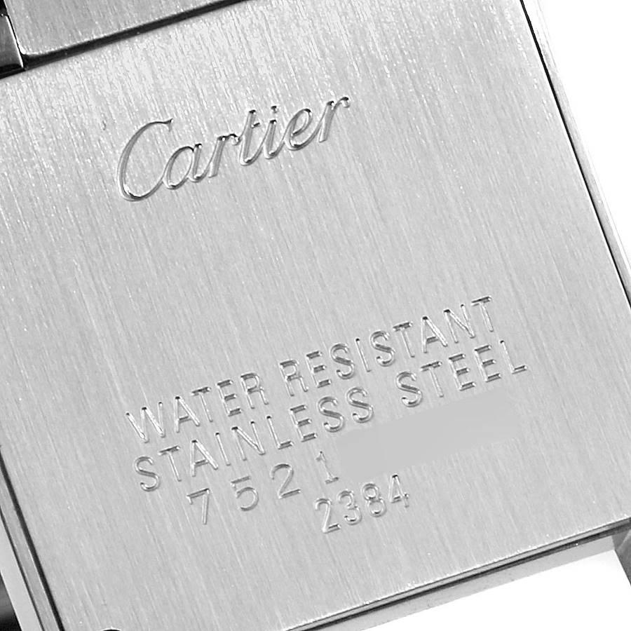 Cartier Tank Francaise Silver Dial Blue Hands Ladies Watch W51008Q3 For Sale 2