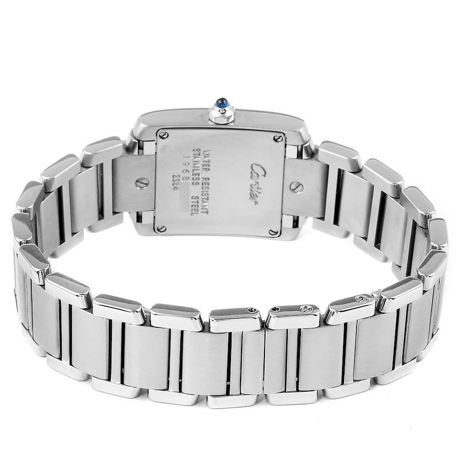 Cartier Tank Francaise Silver Dial Blue Hands Ladies Watch W51008Q3 For Sale 3