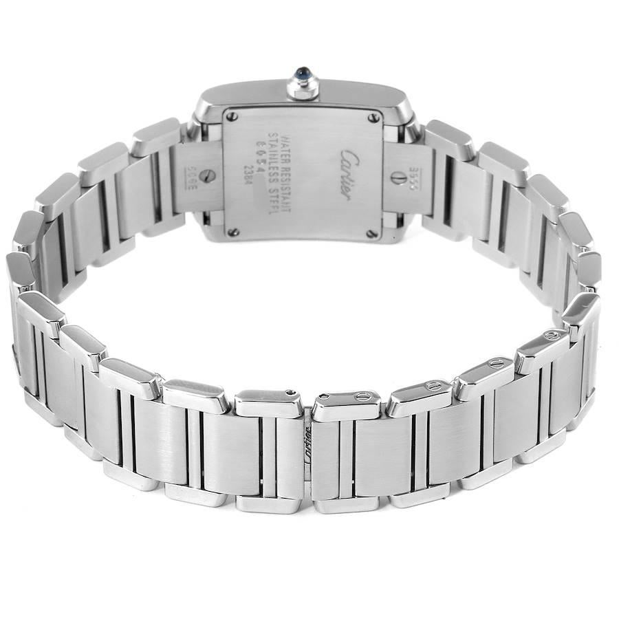Cartier Tank Francaise Silver Dial Blue Hands Ladies Watch W51008Q3 For Sale 3