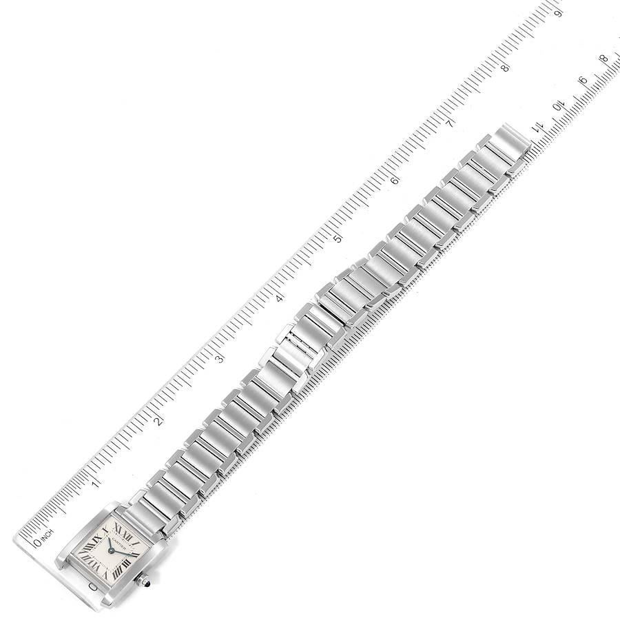 Cartier Tank Francaise Silver Dial Blue Hands Ladies Watch W51008Q3 For Sale 4