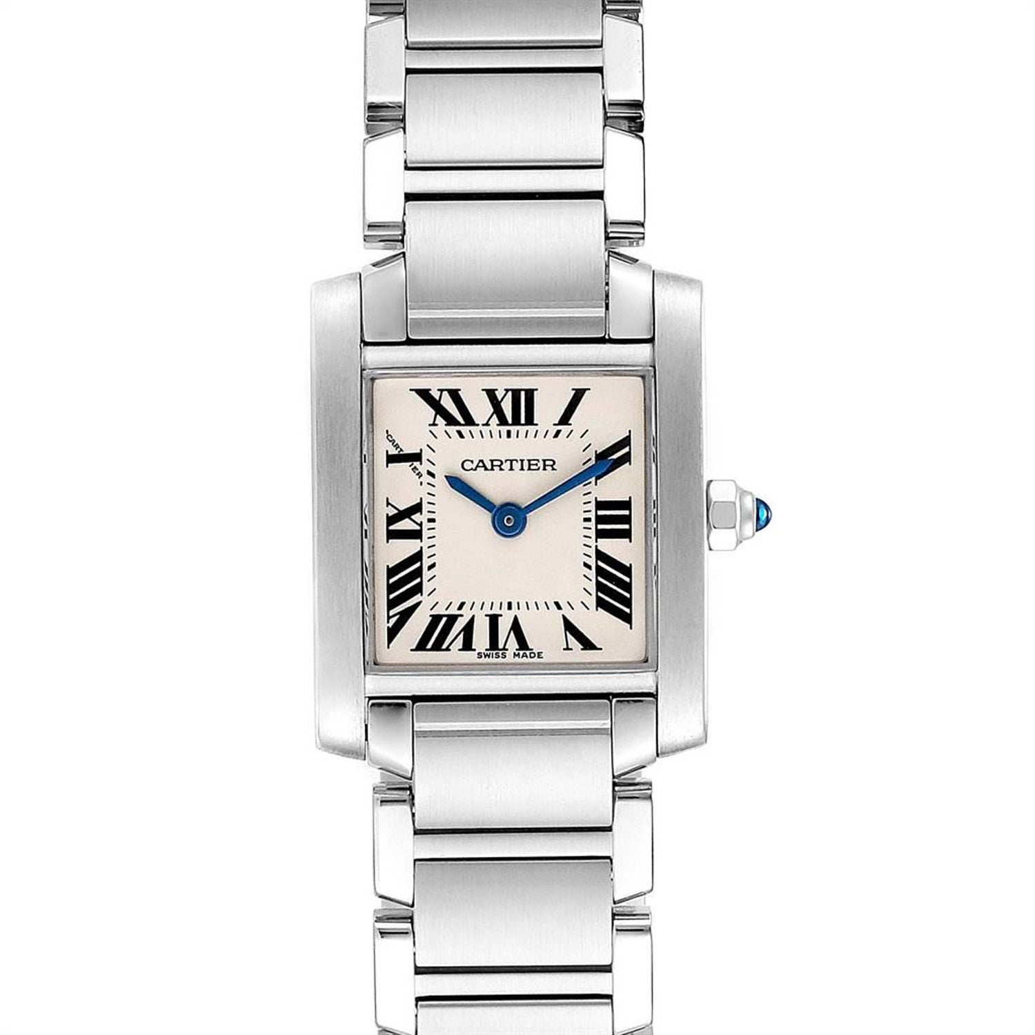 Cartier Tank Francaise Silver Dial Roman Numerals Ladies Watch W51008q3 For Sale At 1stdibs