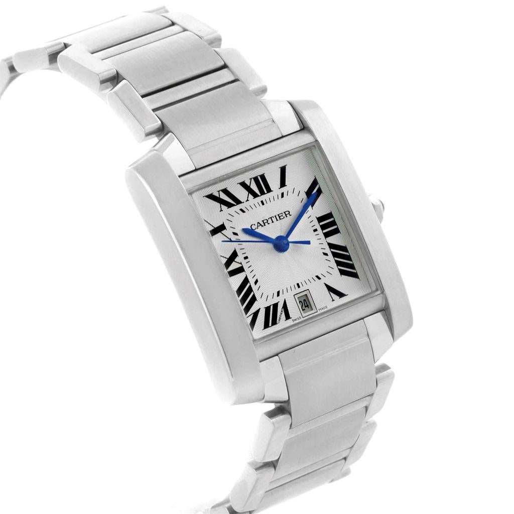 Cartier Tank Francaise Silver Dial Steel Automatic Men's Watch W51002Q3 1