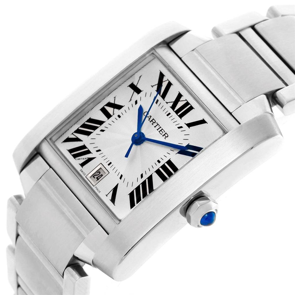 Cartier Tank Francaise Silver Dial Steel Automatic Men's Watch W51002Q3 2